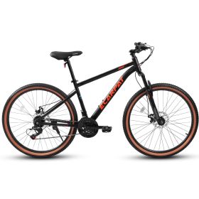 Ecarpat Mountain Bike 24 Inch Wheels, 21-Speed Mens Womens Trail Commuter City Mountain Bike