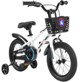 C16111A Kids Bike 16 inch for Boys & Girls with Training Wheels, Freestyle Kids' Bicycle with Bell,Basket and fender.