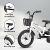 C16111A Kids Bike 16 inch for Boys & Girls with Training Wheels, Freestyle Kids' Bicycle with Bell,Basket and fender.