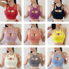 New Sexy Women's Sports Bra Top Women Tight Elastic Gym Sport Yoga Bras Bralette Crop Top Chest Pad Removable 13 Colors (Color: 9 Pairs, size: XL)