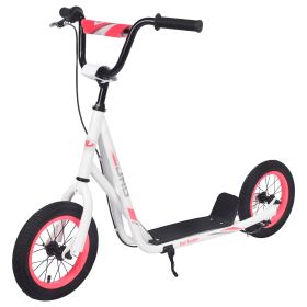 Youth Scooter Kick Scooter for Kids 6+ with Adjustable Handlebar, 12 Inch Inflatable Wheels ,Widened non-slip Footboard (Color: as Pic)